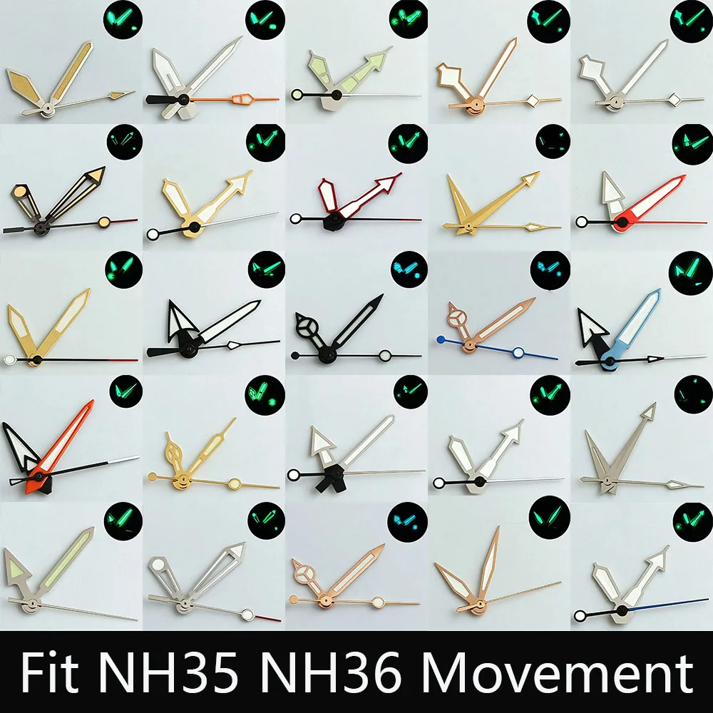 High quality watch pointer green/blue-green glow suitable for NH35NH36 sports watch pointer watch accessories