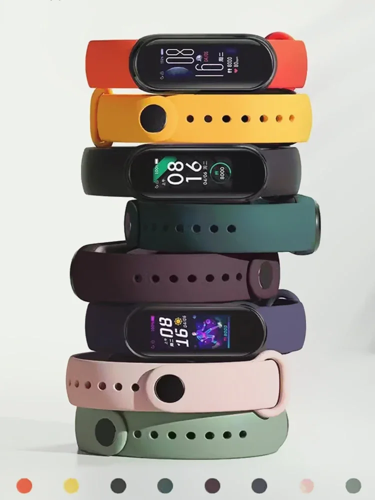 Strap for Mi Band 6 7 Bracelet Sport silicone watch wristband Miband6 band4 correa belt For Xiaomi mi band 3 4 5 6 7 Accessories