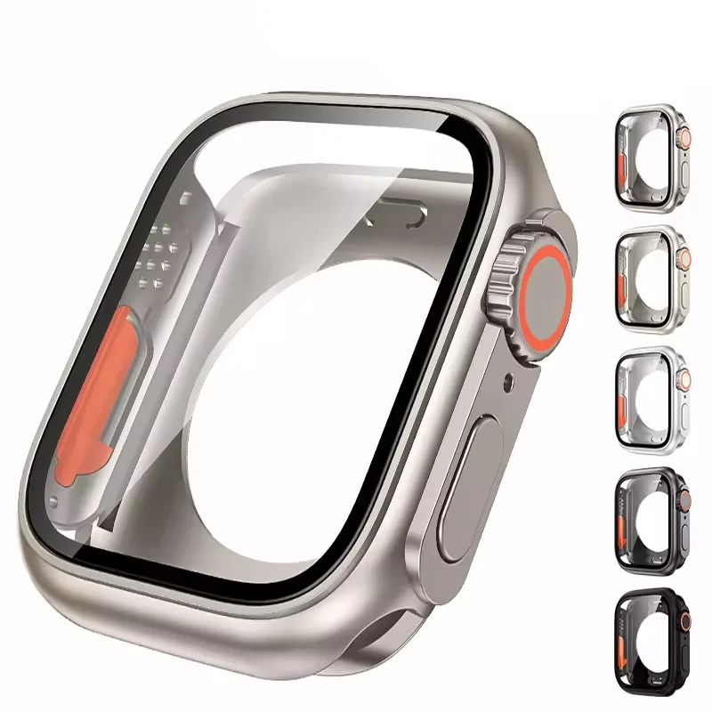 Tempered Glass Cover for Apple Watch 41mm 45mm 40mm 44mm Screen Protector Case Front &Back Full Protective iWatch 9 8 7 SE 6 5 4