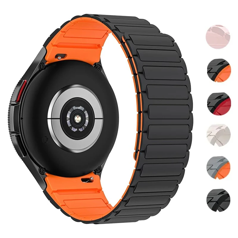 Band For Samsung Galaxy Watch 6 classic 7 5 Pro 4 44mm 40mm 45mm NO Gaps Magnetic Silicone Bracelet Correa Galaxy Watch 6 Strap