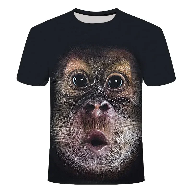 3D stylish fun monkey graphic T-shirt summer casual animal print for men