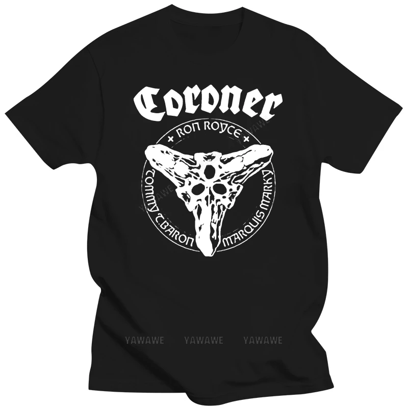 Black t shirt for summer brand tee-shirt CORONER Logo Death Metal Rock Band T-Shirt Men's Tee New Fashion Cool Casual T Shirts