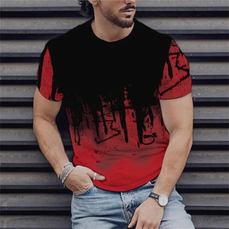 NEW 2024 hot Round neck short sleeve 3D pattern digital printed men's top outdoor sports fitness plus Size T-shirt XXS-6XL