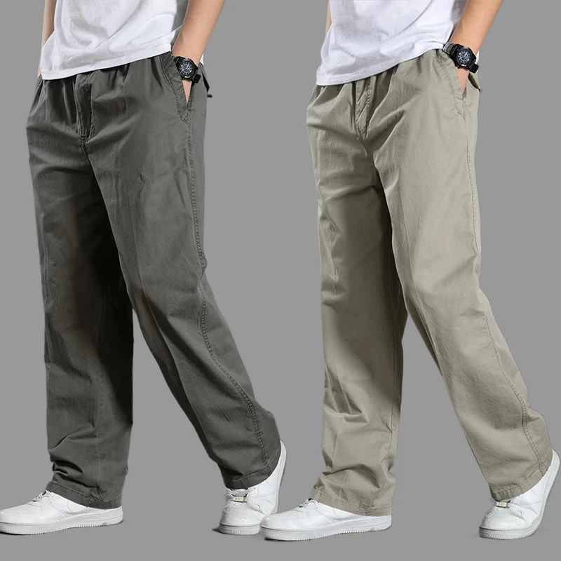 95%Cotton Men's Cargo Pants Summer Work Wear Spring New In Large Size Casual Climbing Joggers Sweatpants Hombre Autumn Trousers