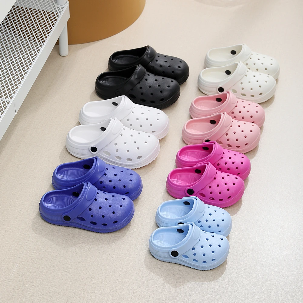 Summer Childrens Slippers Baby New Cute Soft Sole Sandals Indoor Soft Anti-Slip Girl Sandals Hole Shoes Kids Beach Shoes