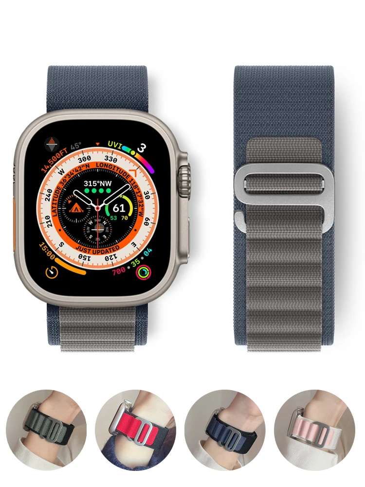 Alpine loop Strap for Apple watch Ultra 2 Band 44mm 40mm 45mm 41mm 38mm 42mm 49mm bracelet iWatch series 9 8 7 6 5 4 3 se Bands