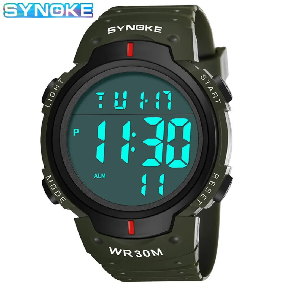 SYNOKE Outdoor Sport Watch 30M Waterproof Digital Men Fashion MultiFunction Waterproof Digital Watch Men