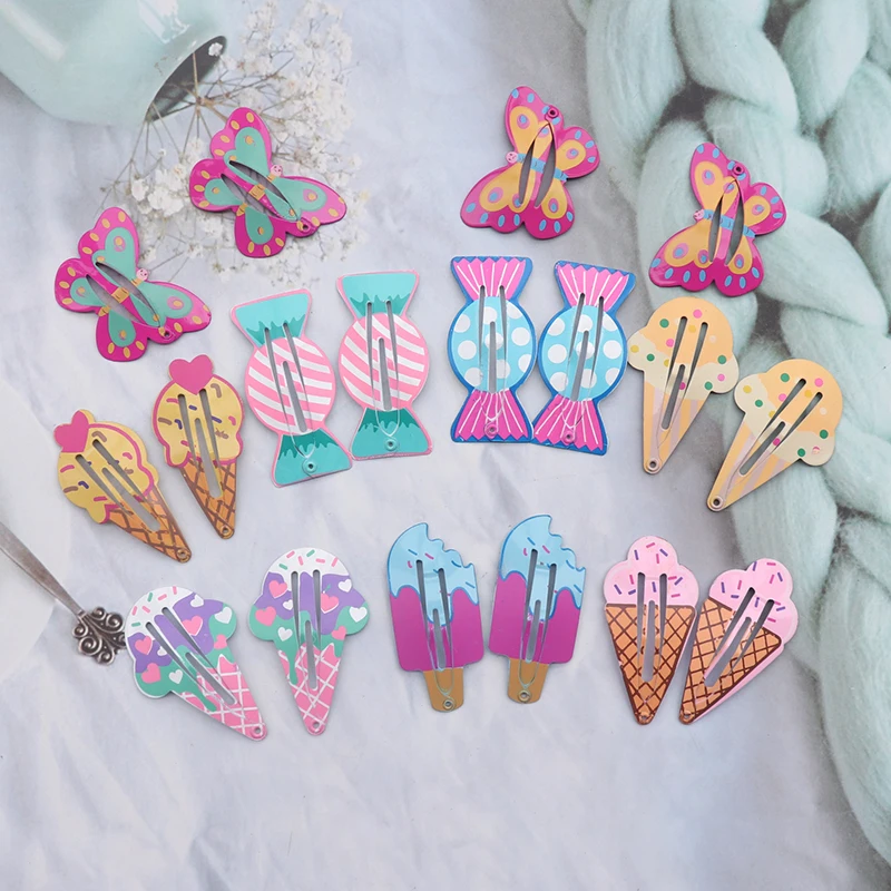 20Pcs Cute Cartoon Animal Fruit Hair Clip For Baby Girls Hair Accessories Sweet Rainbow Butterfly Hairpins Children Hairclips