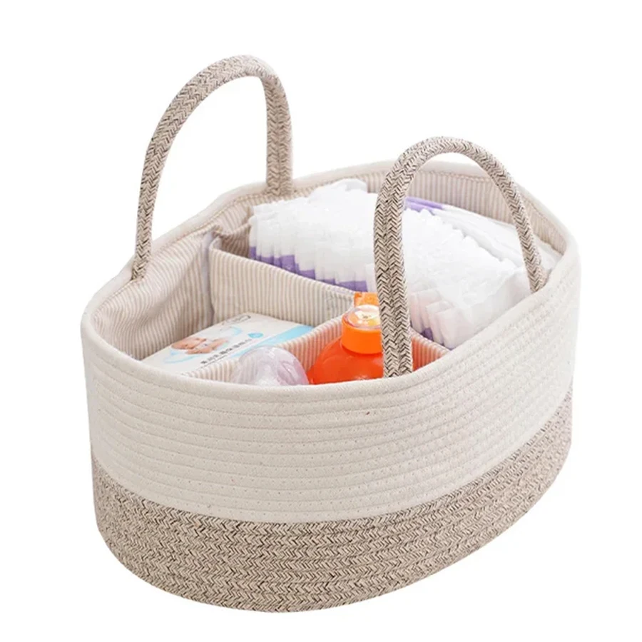 Multifunctional Travel Out Portable Mommy Bag Cotton Rope Diaper Bag Diaper Storage Bag Baby Diaper Storage Basket