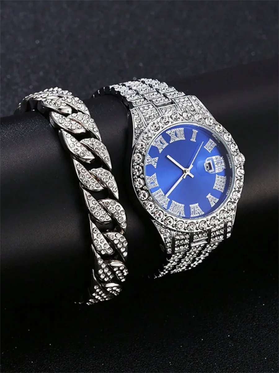 Hip Hop Watch Male Watch Luxury Water Proof Brand Watches Stainless Steel Round Clock Men Quartz Wristwatches Gift Boyfriend