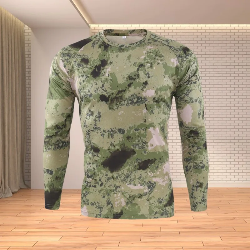 Outdoor Jungle Desert Camouflage Summer Men's Camouflage T-Shirt Fashion Personality Quick Dry War Quick Loose Short Sleeve Top