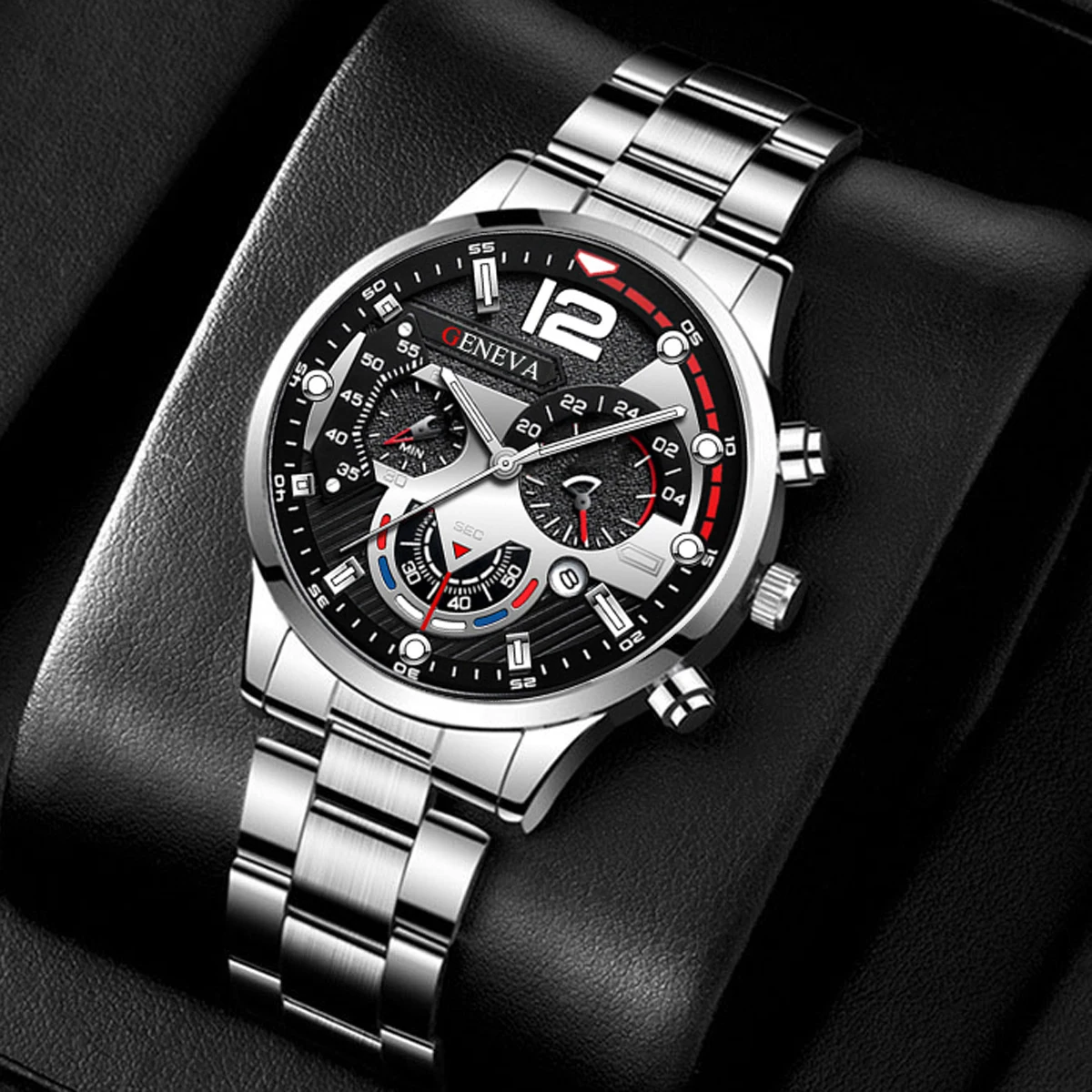 Fashion Mens Watches Luxury Stainless Steel Quartz Wristwatch Calendar Luminous Clock Men Business Casual Watch Reloj Hombre