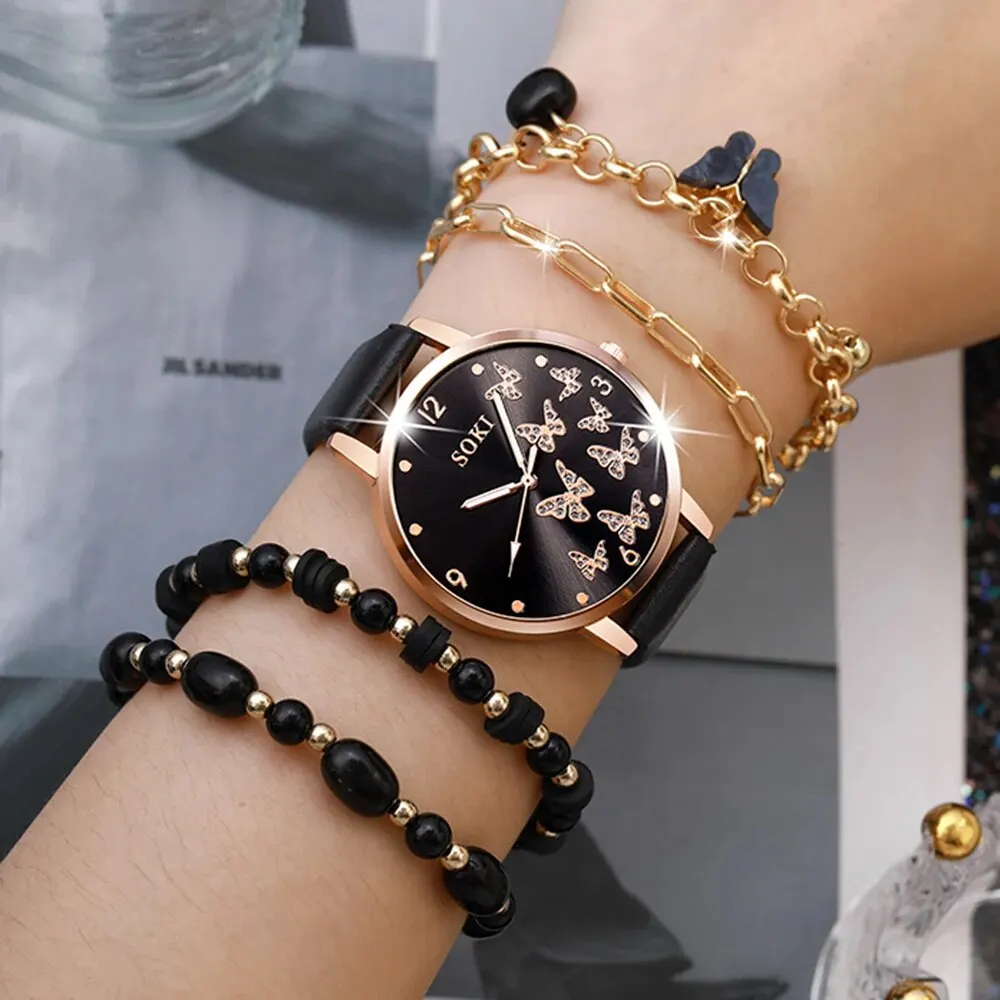 5pcs Women's Watch Set Fashion Casual Quartz Watch Fashion Casual Bracelet Watch Set