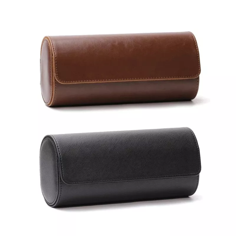 Travel Watch Case Roll Organizer for Men Vegan Faux Leather Watch Display Case Watch Storage Holder for Collection