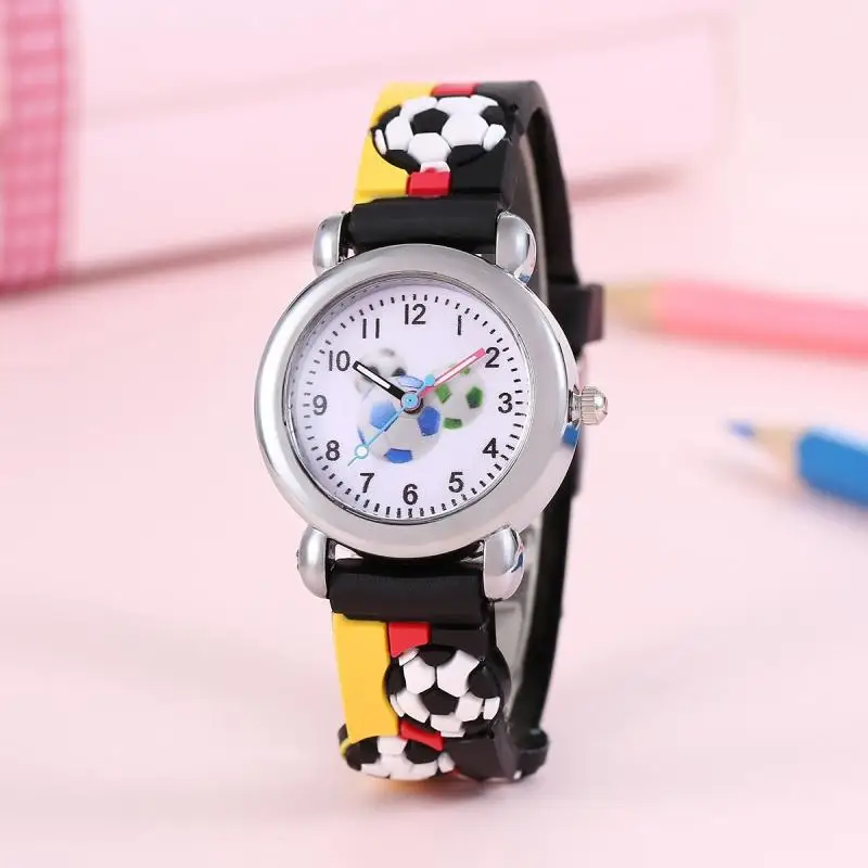 New Fashion Color Cartoon Football Students Children Watch Quartz Watch Electronic Watch