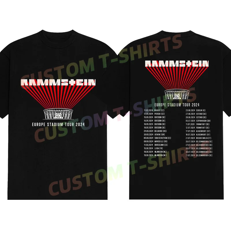 2024 Rammstain Europe Tour T Shirt Casual Men 30th Anniversary T-shirt Graphic Short Sleeves 100% Cotton Streetwear S-3XL Tee