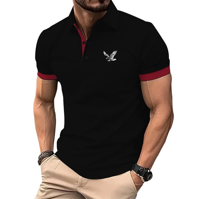 Men Polo Shirt Short Sleeve Print T Shirt