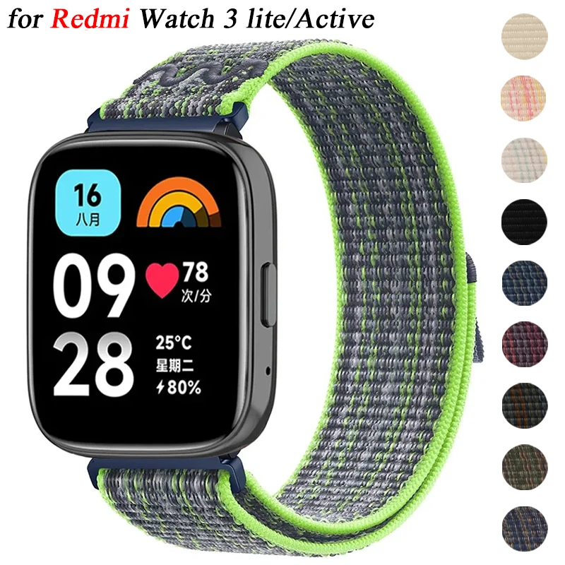 Nylon Loop Strap for Redmi Watch 3 ltie 22mm 20mm Sports Band for Xiaomi Mi Watch3 Active for samsung galaxy watch 6 5 4 series