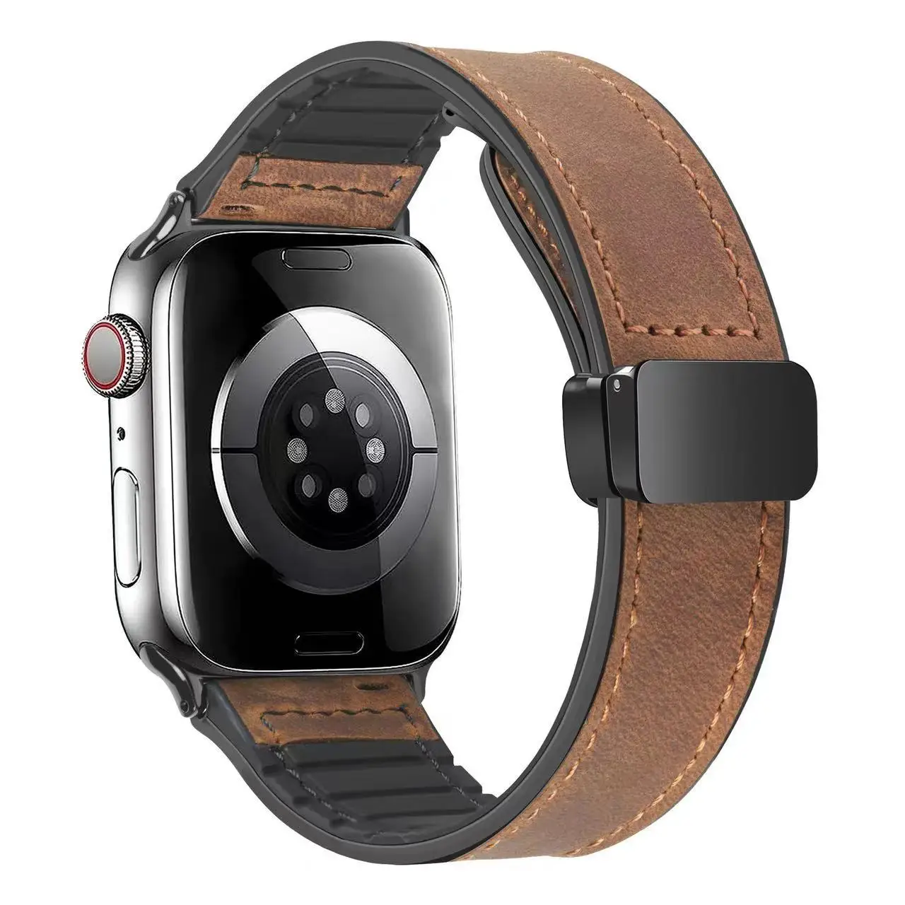 Leather Strap For Apple Watch Band 49mm 44mm 45mm 42mm 40mm 38 41mm Magnetic Bracelet Correa Men IWatch Ultra Series 9 8 7 SE 6