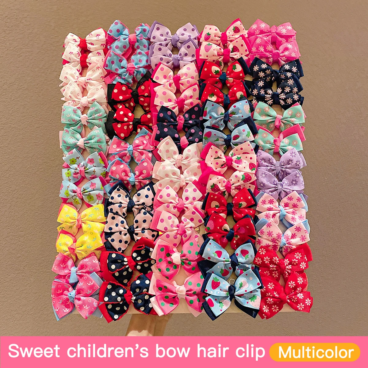 10Pcs Cute Bows Baby Hair Clips Floral Print Girls Princess Hairpins Barrettes Kids Hair Accessories