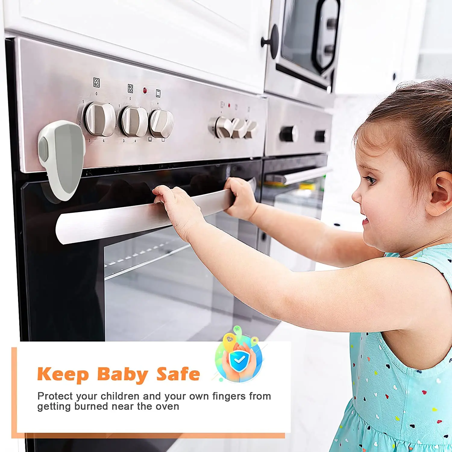 1pcs Child Safety Oven Lock ABS Material High Temperature Resistant Simple Installation No Tools Required