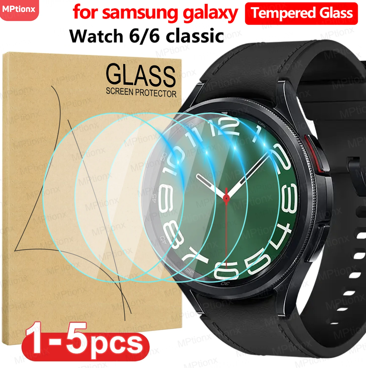 Tempered Glass for Samsung Galaxy Watch 6 40mm 44mm HD Screen Protector Film Anti-Scratch for Galaxy Watch 6 Classic 43mm 47mm