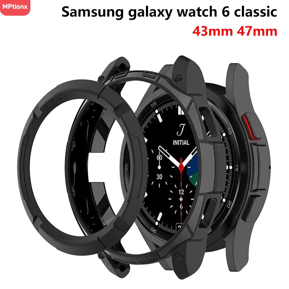 Case for Samsung Galaxy Watch 6 Classic 43mm 47mm Protective TPU Cover for Samsung Galaxy Watch 6 Classic 47mm 43mm Accessories