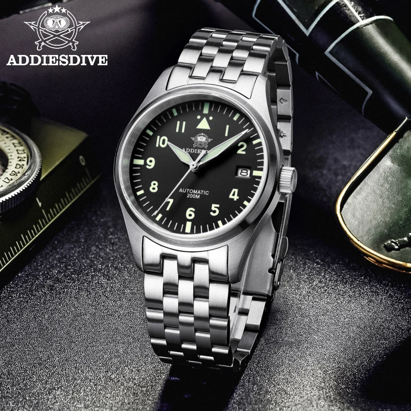 ADDIESDIVE Watches For Men Luxury Business Leisure Automatic Mechanical Men's Watch Fluorescent Waterproof NH35A 316L Stainless