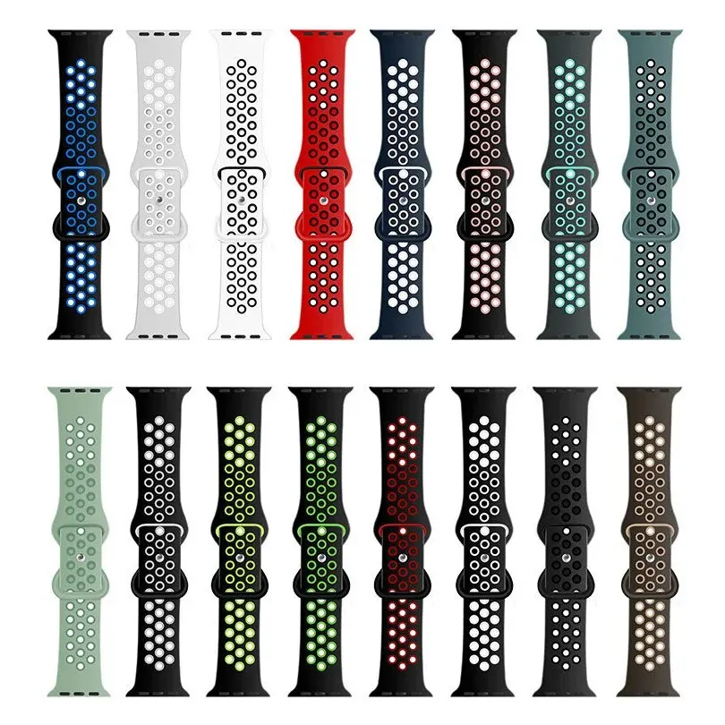 Double Replacement Wrist Sport Silicone Watch Band Strap For Apple IWatch Series