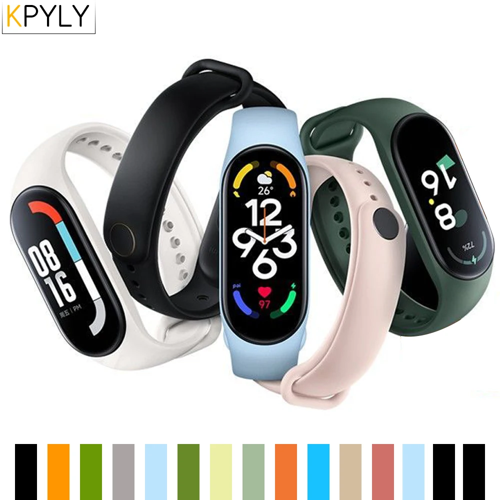 Watch Strap For Xiaomi Mi Band 7 6 5 4 3 Wristband Silicone Bracelet Wrist Straps MiBand 3/4 band5 band6 Smartwatch Accessories