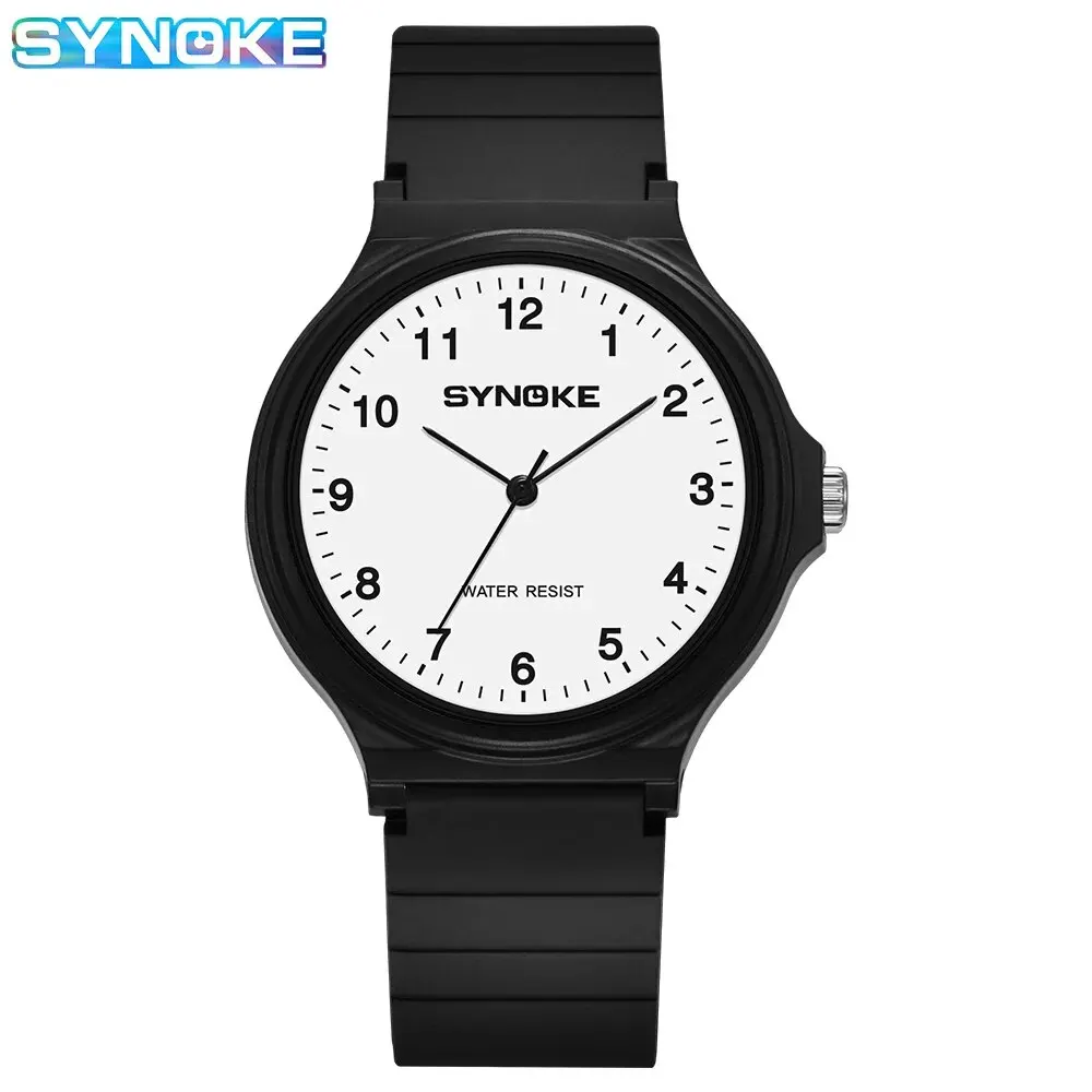 Synoke Student Watch Minimalist Fashion Quartz Watch Men and Girls Waterproof Sports Watch Large Digital Display