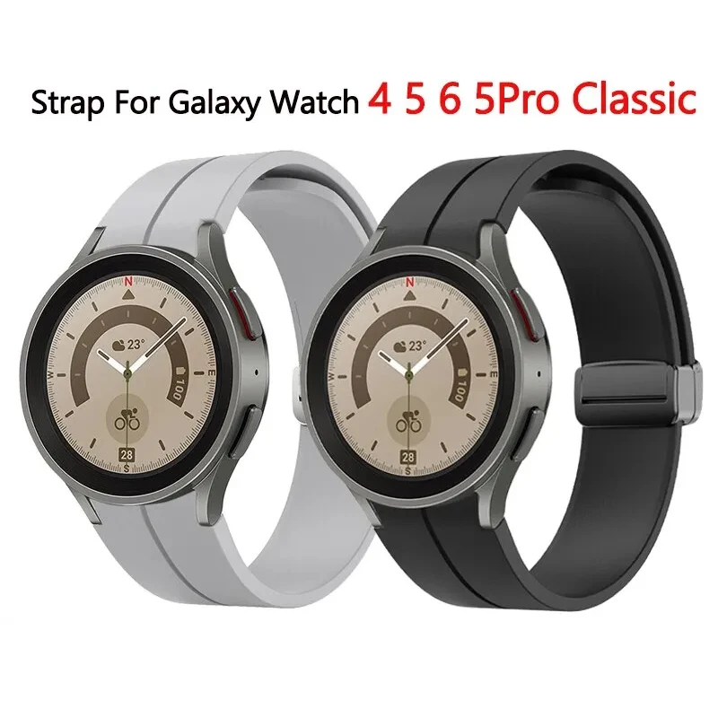 No Gap Magnetic Silicone Strap For Samsung Galaxy Watch 6 5 4 44mm 40mm 5 Pro 45mm Bracelet Galaxy Watch6 Classic 43mm 47mm Band