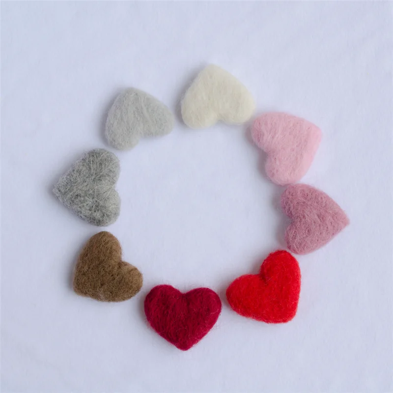 Wool Heart Newborn Photography Props DIY Photography Props Accessories  Photography Baby Studio Felt Love Heart  5pcs/Pack