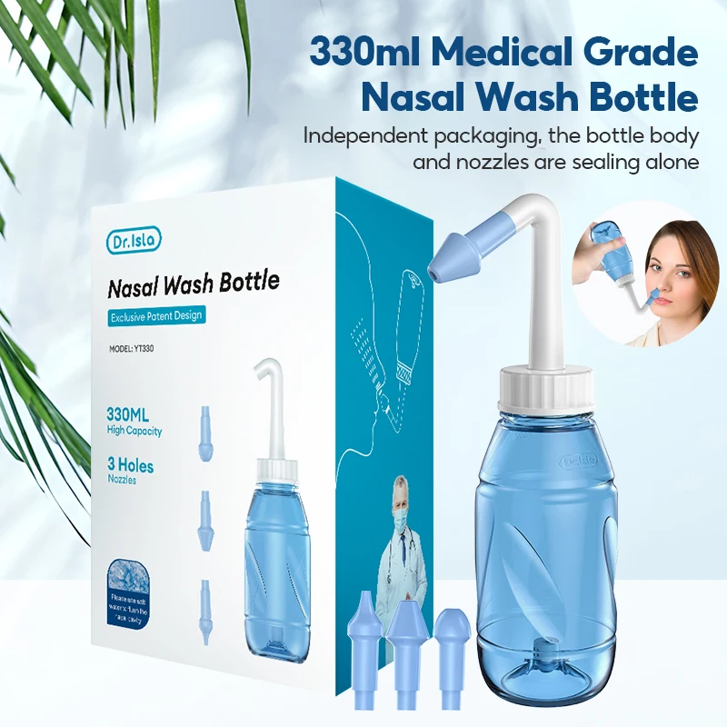 Dr.isla 330ML Nasal irrigator Nasal Rinse Bottle Nasal Wash Cleaner Nose Protector Avoid Allergic Rhinitis Adults Children Neti