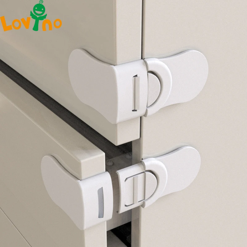 Home Baby Safety Locks Drawer Lock Anti-Pinching Hand Cabinet White Drawer Locks Refrigerator Lock Buckle Children Protection