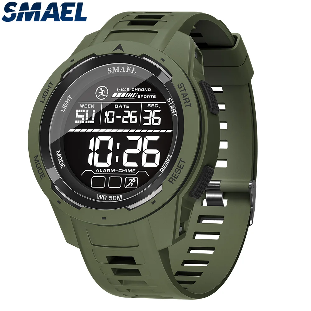 SMAEL Digital Watches Sports LED Wristwatches Men's  50m Waterproof Sport Watch Digital Light Stopwatch  Military Watch for Men