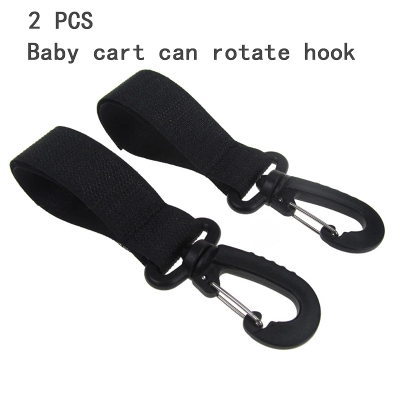 Multifunction Baby Cart Hook Can 360 Degrees Rotate Baby Cart Bag Hanging-Hook Accessories 2 Pcs Hook Loop Strap Strong Durable