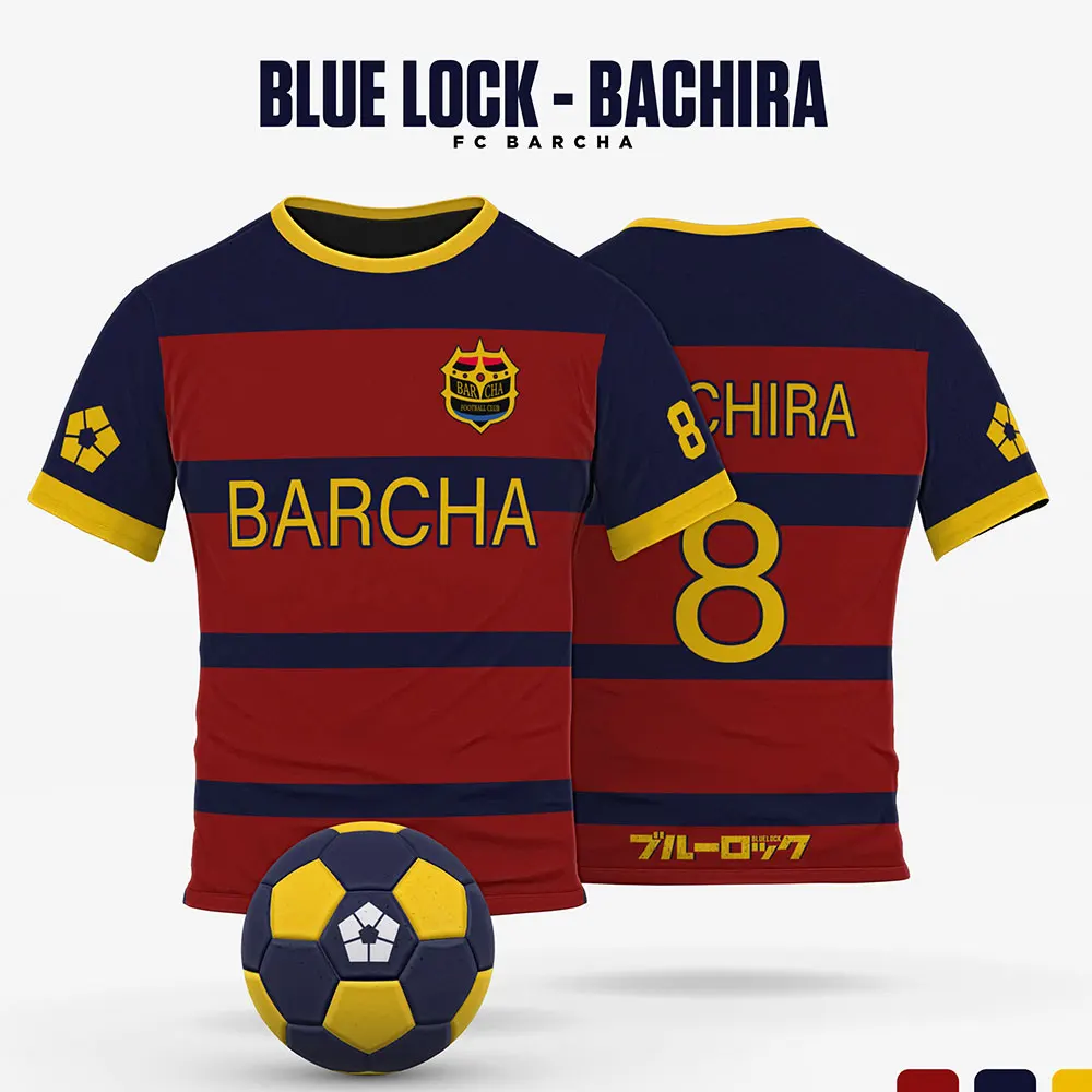 Blue Lock FC Barcha Cartoon Anime Cosplay Men Jersey Summer Short Sleeve Children Tee Tops 2024 Fashion Women T-shirt