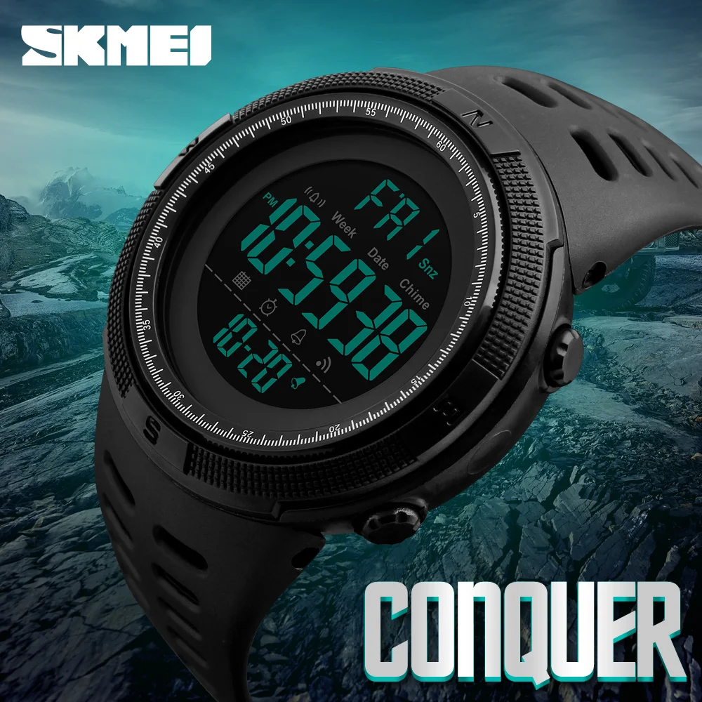 SKMEI Brand Men Sports Watches Fashion Chronos Countdown Waterproof LED Digital Watch Man Military Wrist Watch Relogio Masculino