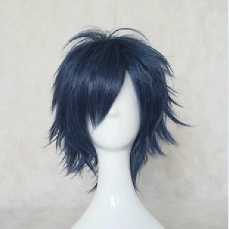 Main HAIRJOY Red Green Blue  Cosplay Wig Man Layered Short Straight Synthetic Hair Wigs image