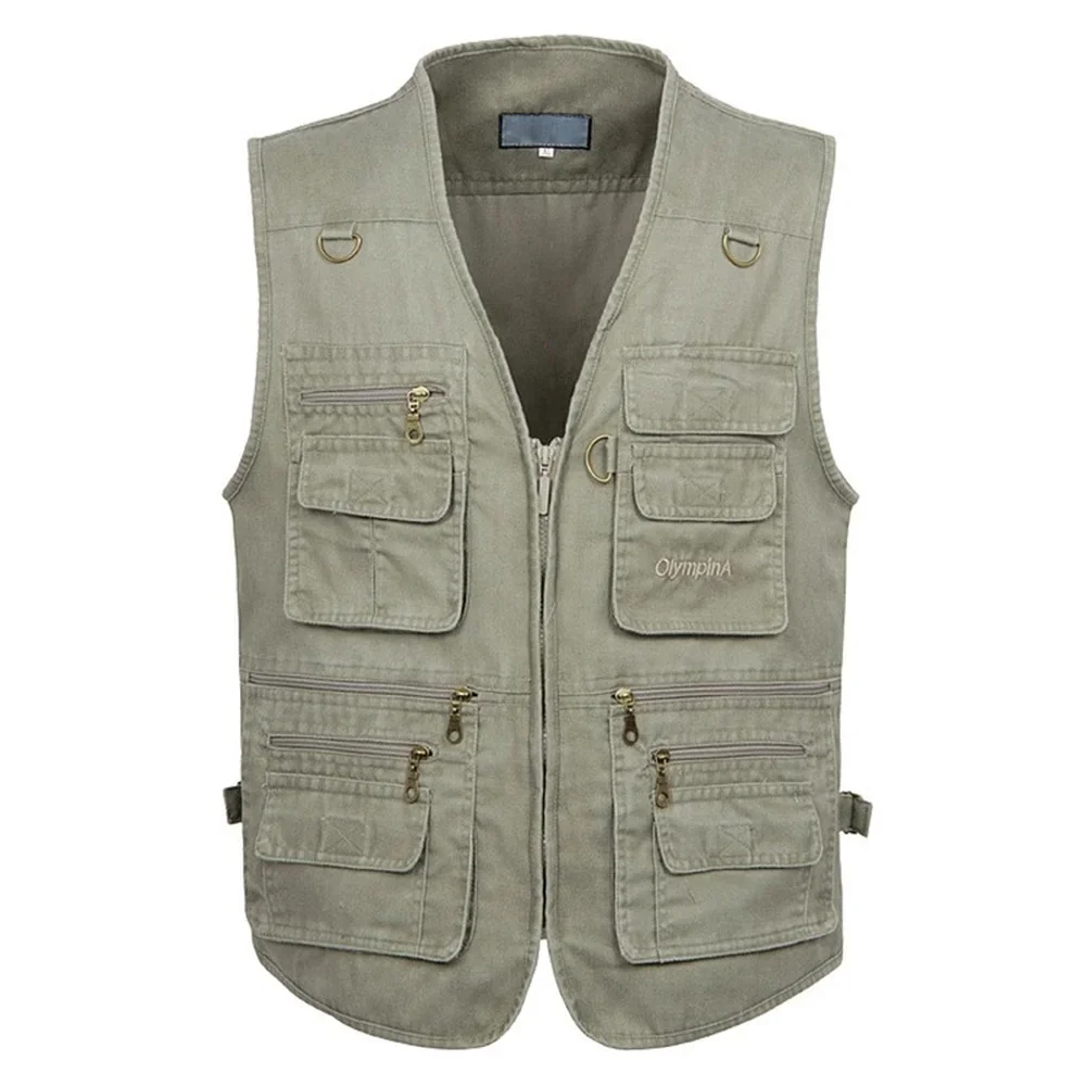 Main 8XL 9XL 10XL New Male Casual Summer Big Size Cotton Sleeveless Vest With Many 16 Pockets Men Multi Pocket Photograph Waistcoat image