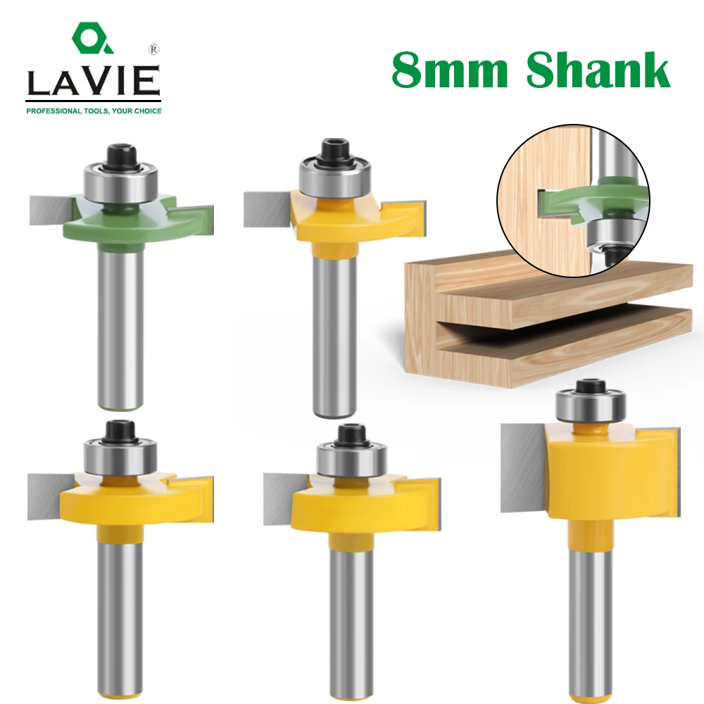 Main 1pc 8mm Shank T-Sloting Router Bit Bit With Bearing Wood Slot Milling Cutter T Type Rabbeting Woodwork Tool For Wood MC02091 image