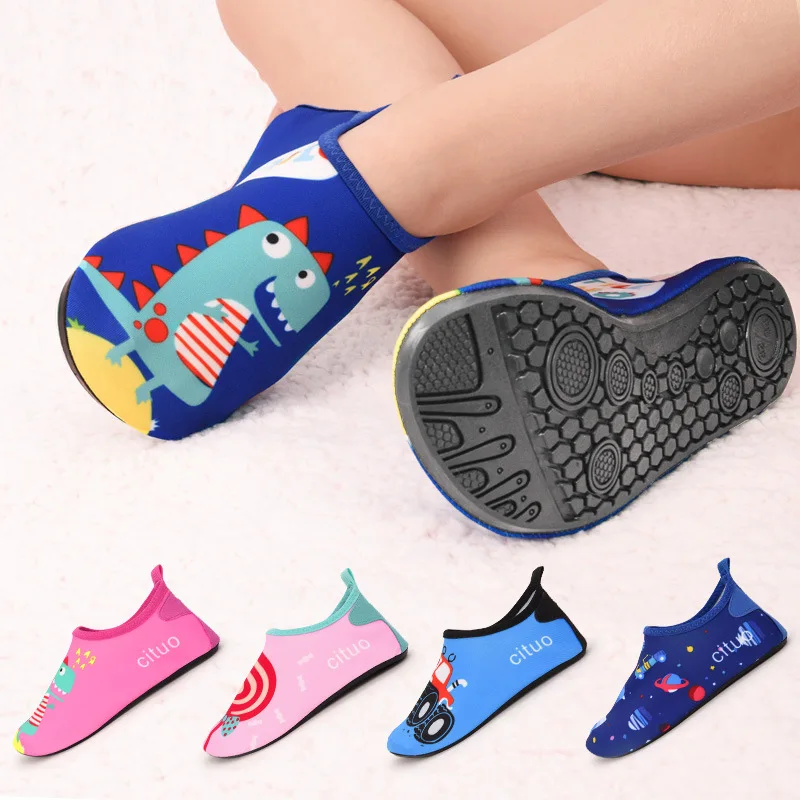 Children Beach Shoes Baby Soft Floor Indoor Slipper Snorkeling Swim Socks Boys And Girls Anti-slip Home Barefoot Kids Slippers