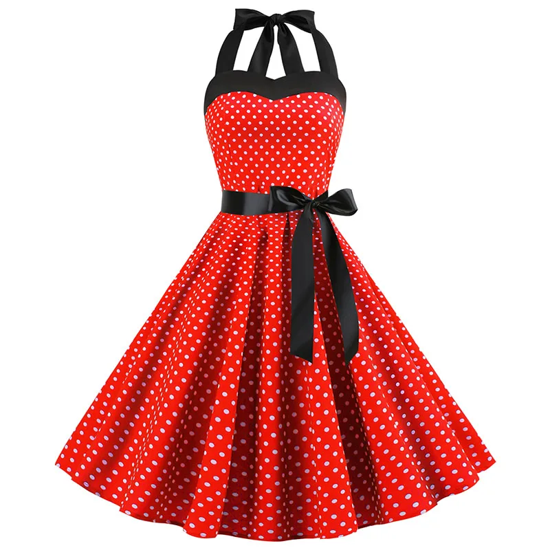 Switchblade Stiletto Red Polkadot Marilyn Ring order Halter Dress