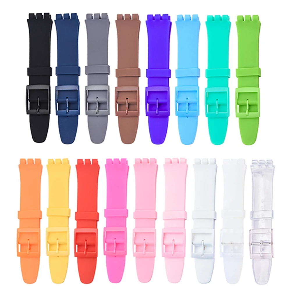 12mm 16mm 17mm 19mm 20mm Silicone Replacement Watchband for Swatch Sport Rubber Women Colorful Band Strap Bracelet Accessories