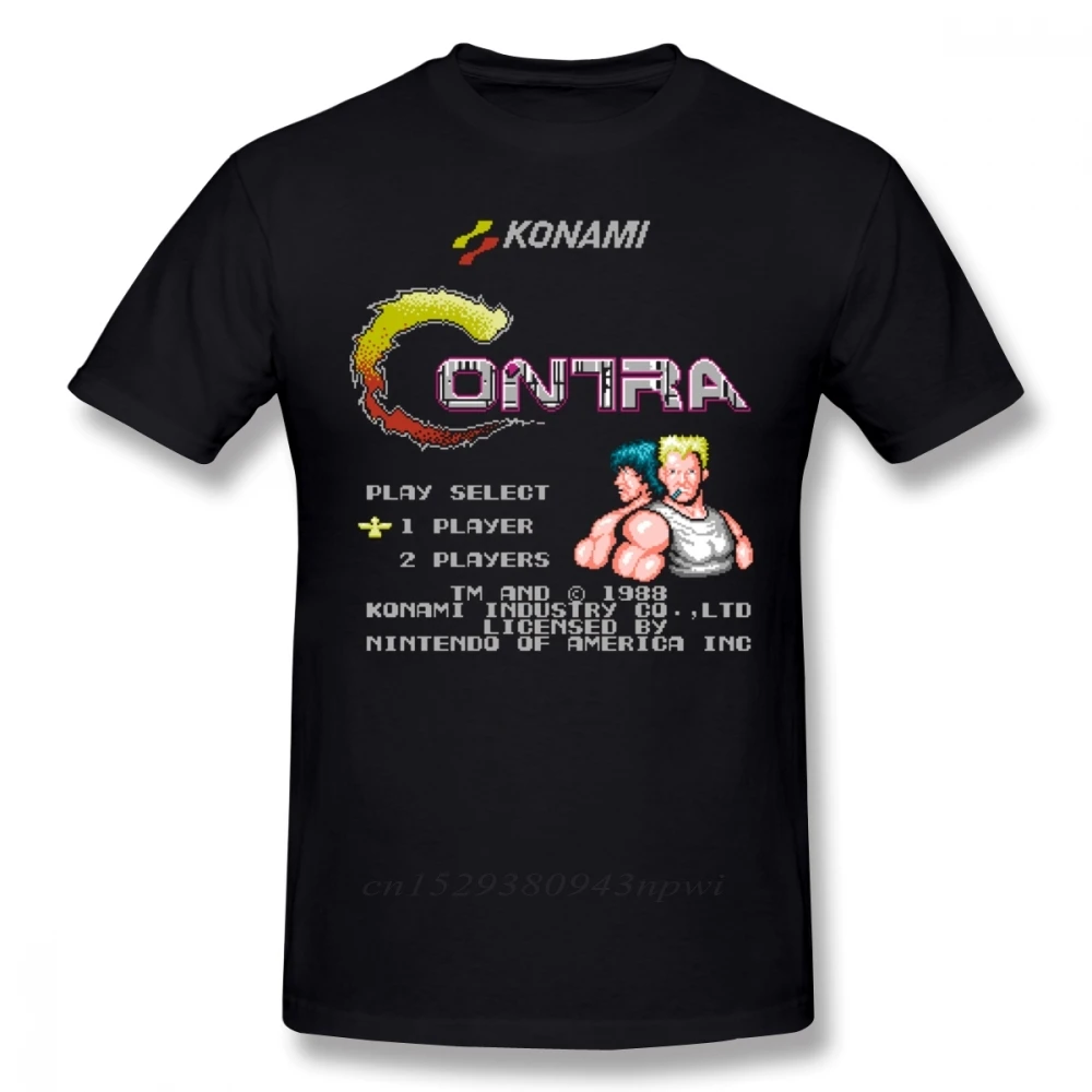 Contra T Shirt Contra T-Shirt Short Sleeve Classic Tee Shirt Funny Graphic Cotton Mens Plus size Tshirt