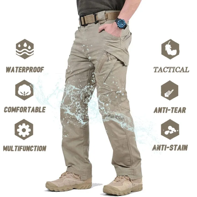 IX9 City Military Tactical Pants Men SWAT Combat Army Pants Casual Men Hiking Pants Outdoors Trousers Cargo Waterproof Pants