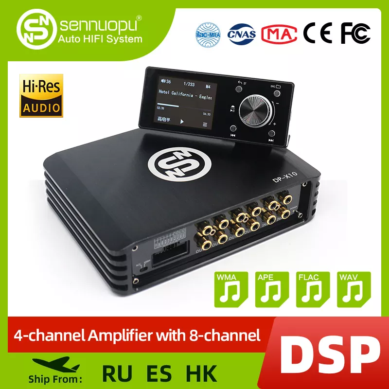 Main Sennuopu Car DSP Processor 4 Channel Amplifier 8 Channels Digital Sound Processors with LCD Remote Controller image