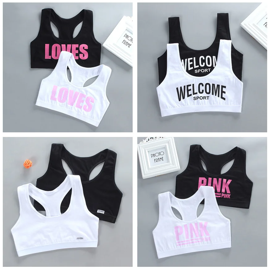 Teen Girl Sports Bra Kids Top Camisole Underwear Young Puberty Small Training Bra For 8-16years girls training bra